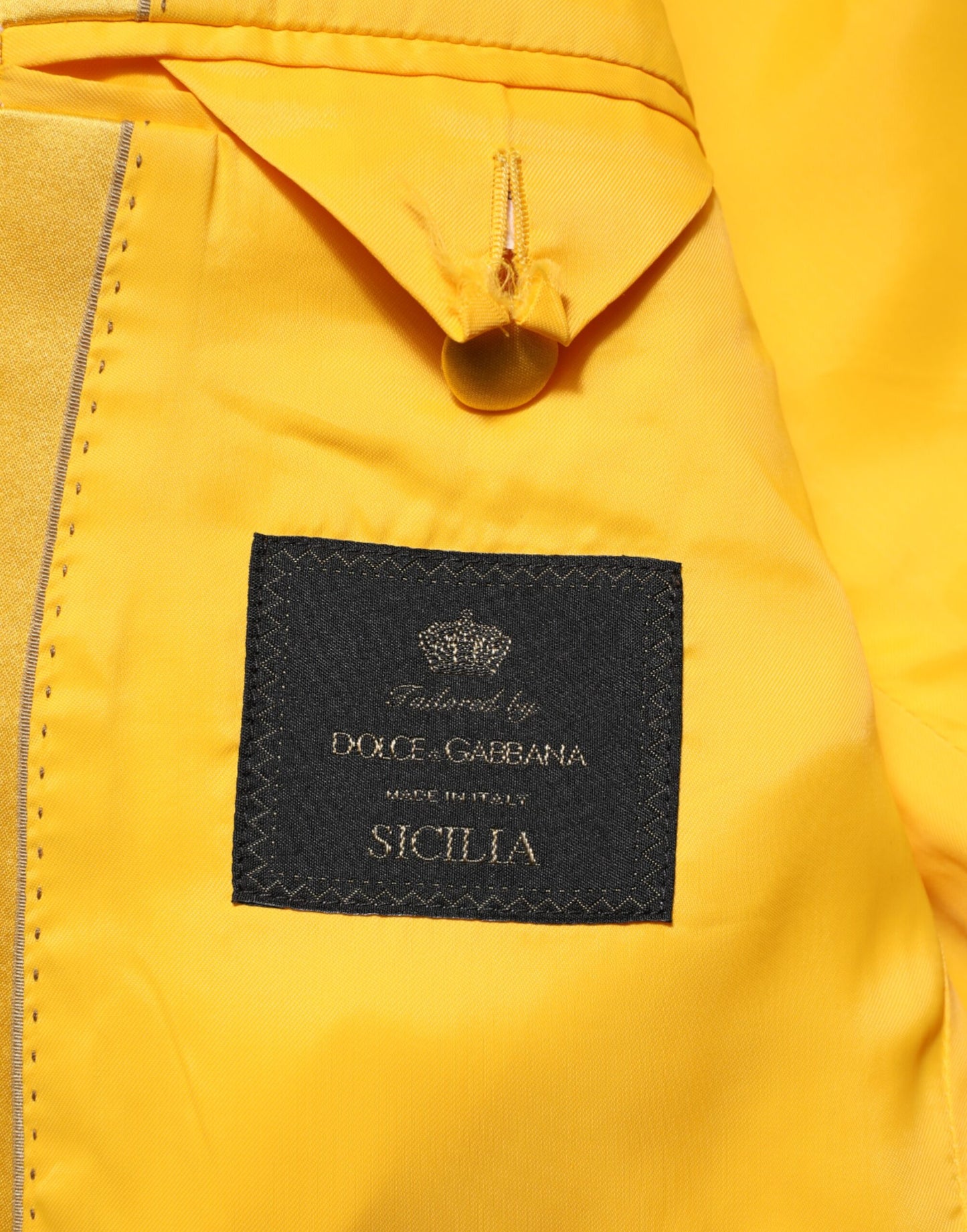 Dolce & Gabbana Yellow 2 Piece Silk Blend Men Suit SICILIA