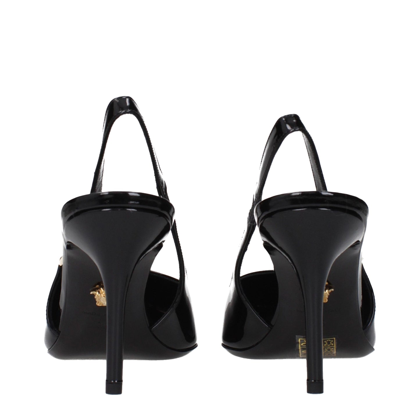 Versace Black Leather High Heel Pumps