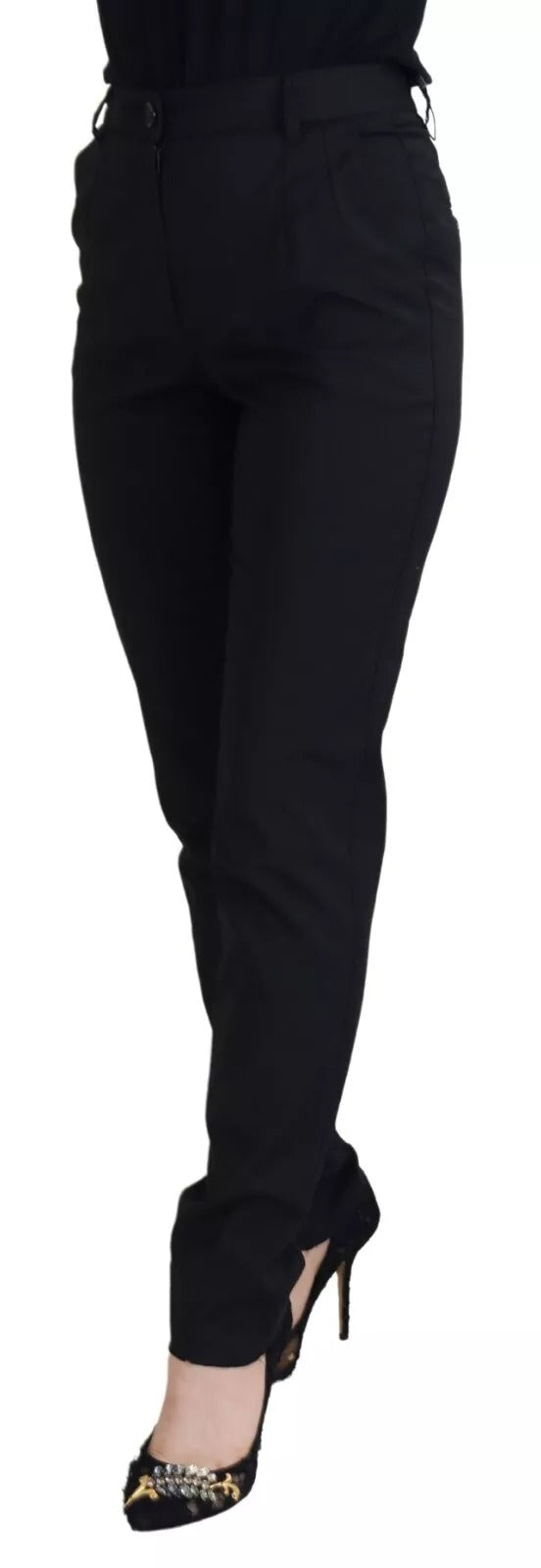 Dolce & Gabbana Black High Waist Skinny Trouser STAFF Pants
