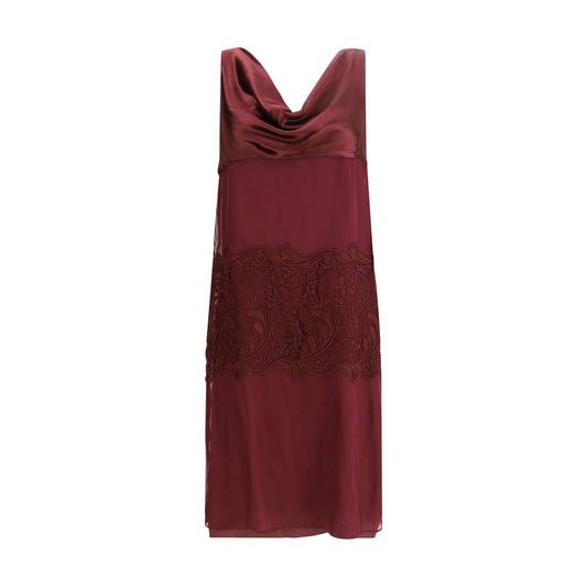 Ferragamo Bordeaux Silk Cocktail Dress