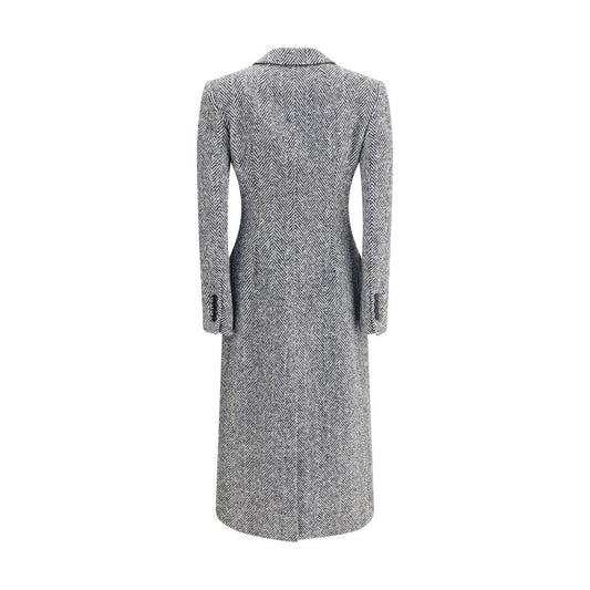 Dolce & Gabbana Gray Fleece Wool Coat