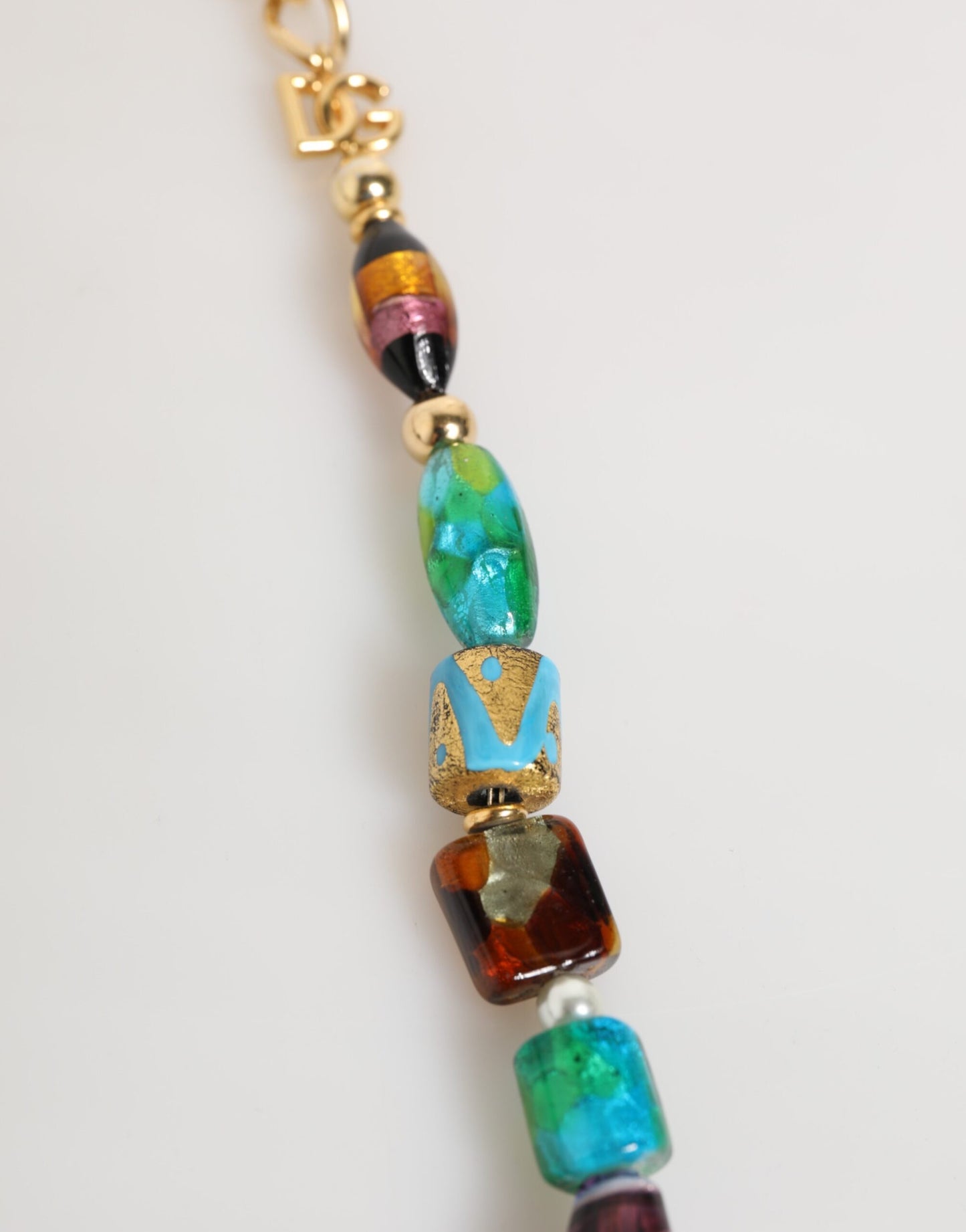 Dolce & Gabbana Multicolor Murano Glass Beads Brass Women Jewelry Necklace