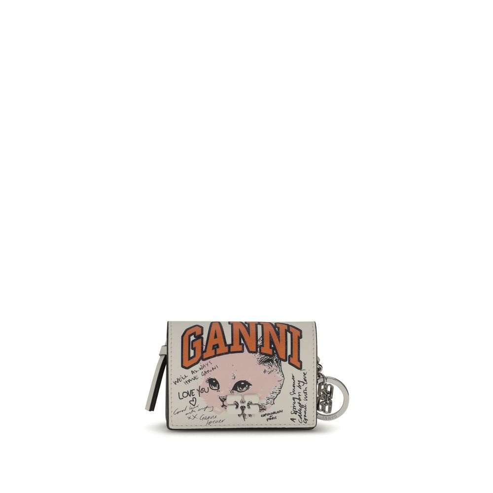 Ganni White Recycled Leather Wallet