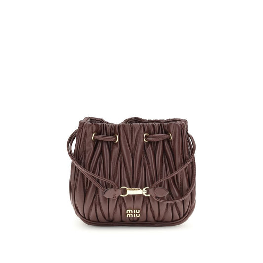 Miu Miu Bordeaux Calf Leather Bos Taurus Clutch Bag