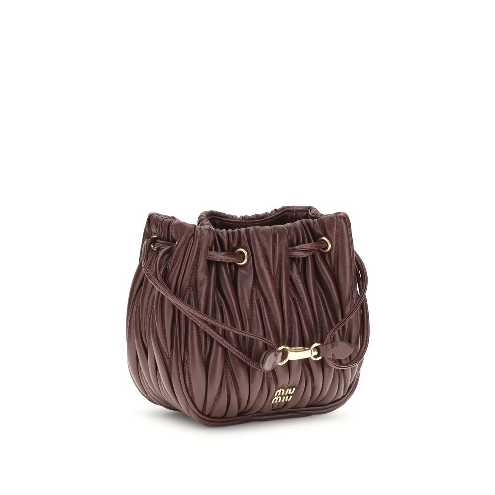 Miu Miu Bordeaux Calf Leather Bos Taurus Clutch Bag