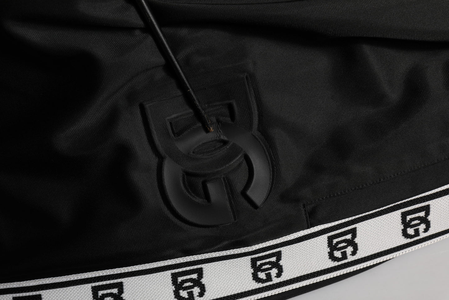 Dolce & Gabbana Black Polyester Logo Stripe Track Jogger Pants