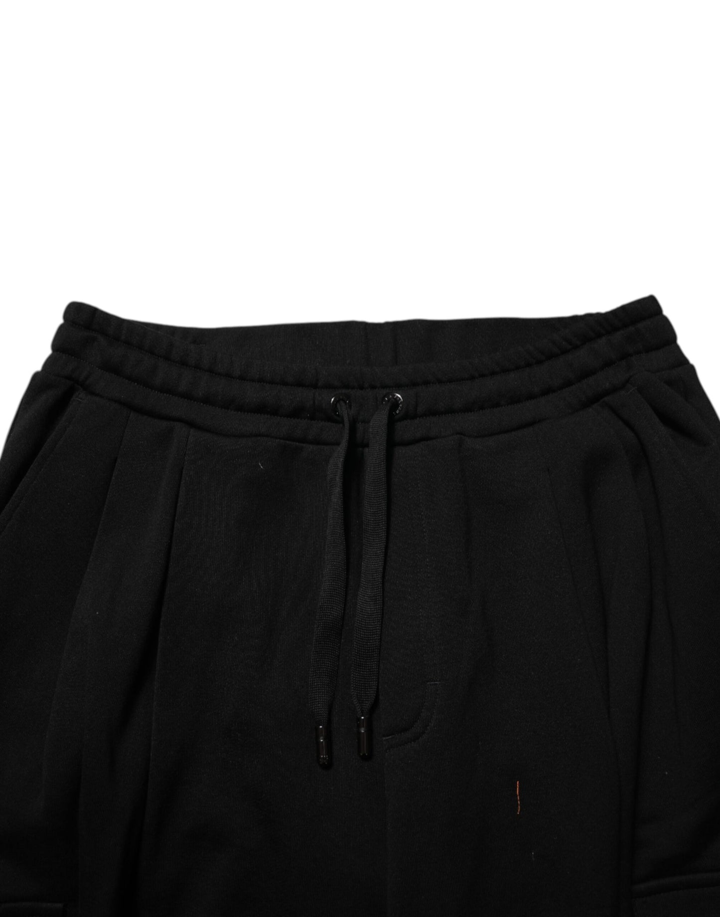 Dolce & Gabbana Black Cotton Blend Cargo Joggers Drawstring Pants
