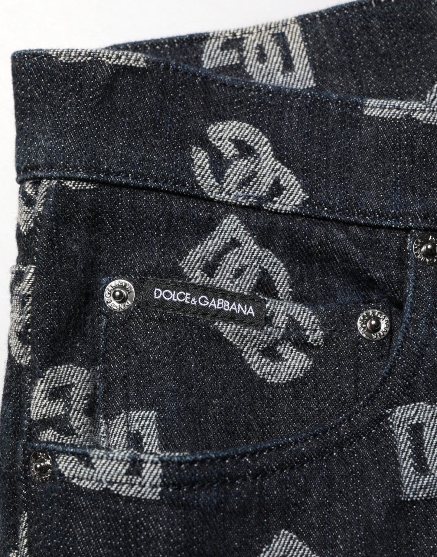 Dolce & Gabbana Black DG Monogram Cotton Skinny Denim Jeans
