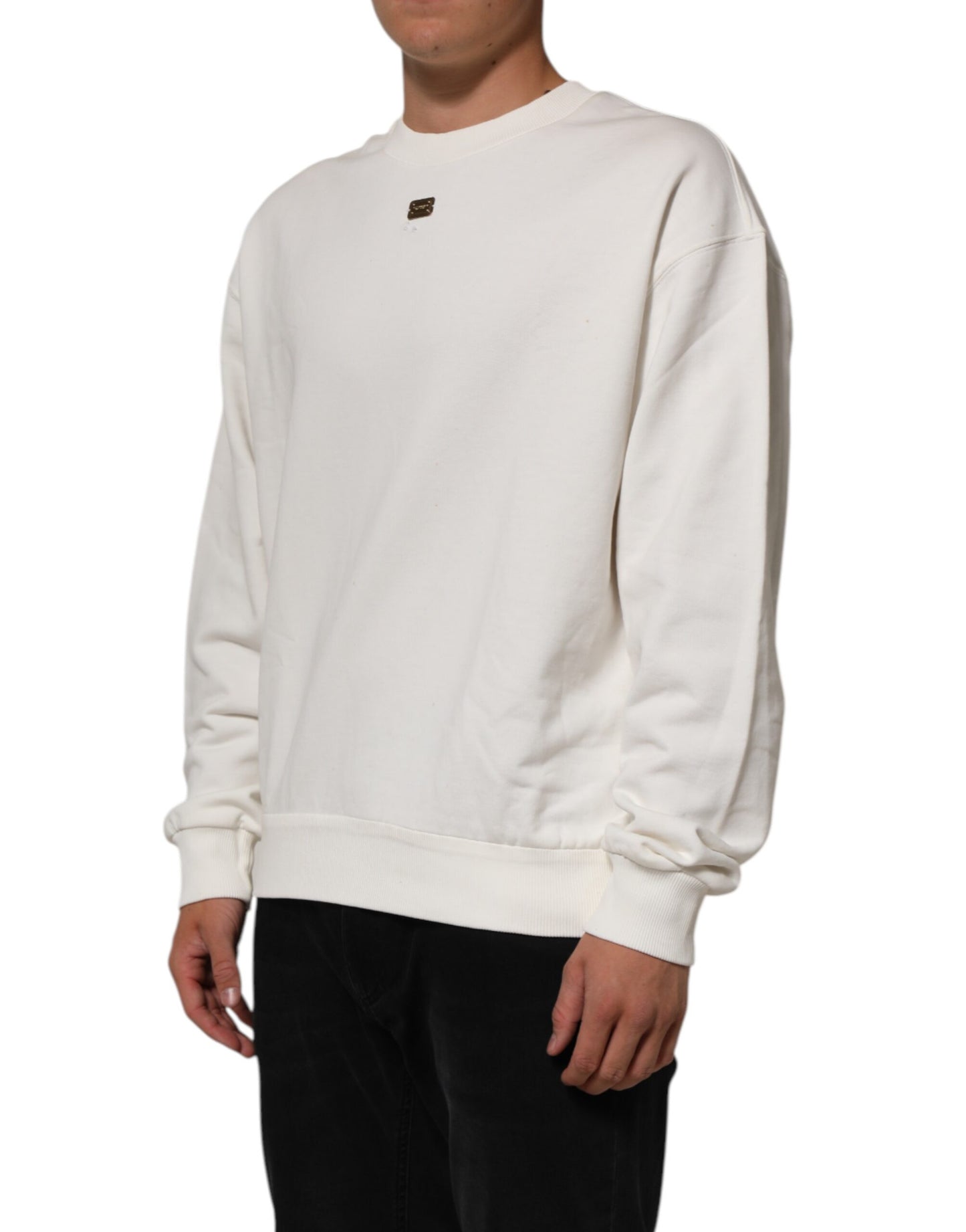 Dolce & Gabbana White DG Logo Crew Neck Sweatshirt Sweater