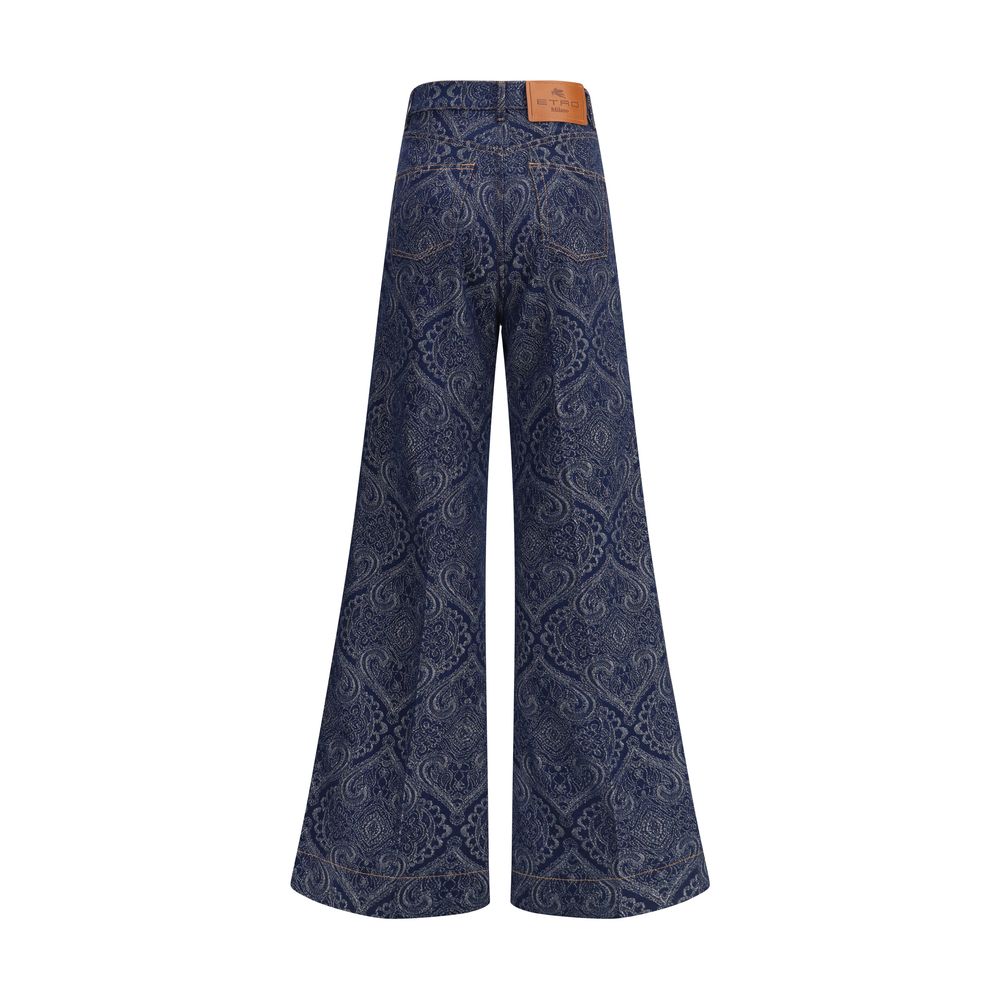 Etro Blue Cotton Flared Jeans