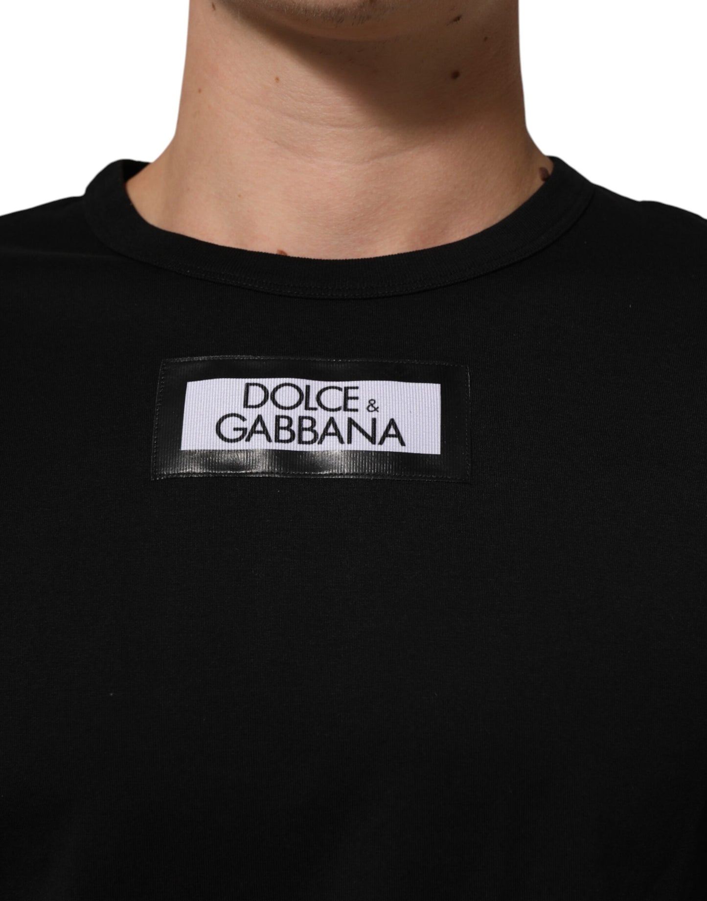 Dolce & Gabbana Black DGRoyals Cotton Men Crew Neck IT T-shirt