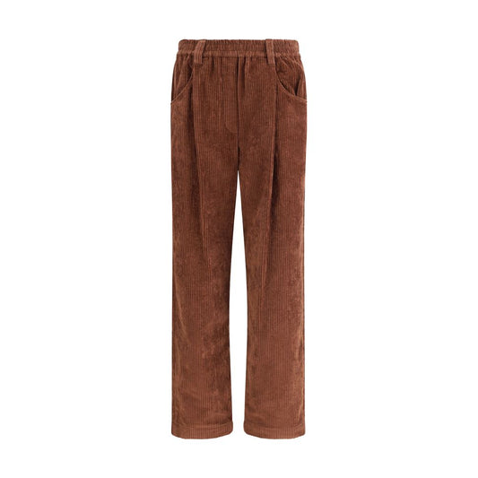 Brunello Cucinelli Brown Cotton Casual Pants