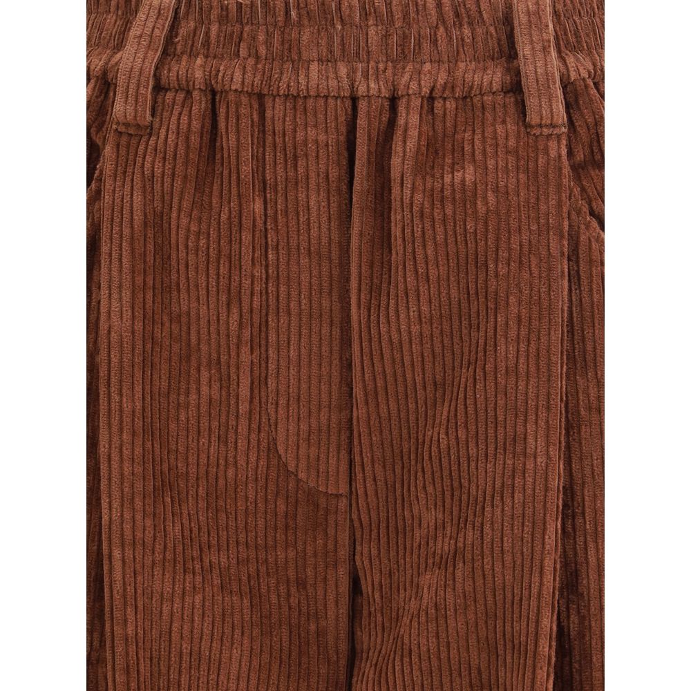 Brunello Cucinelli Brown Cotton Casual Pants