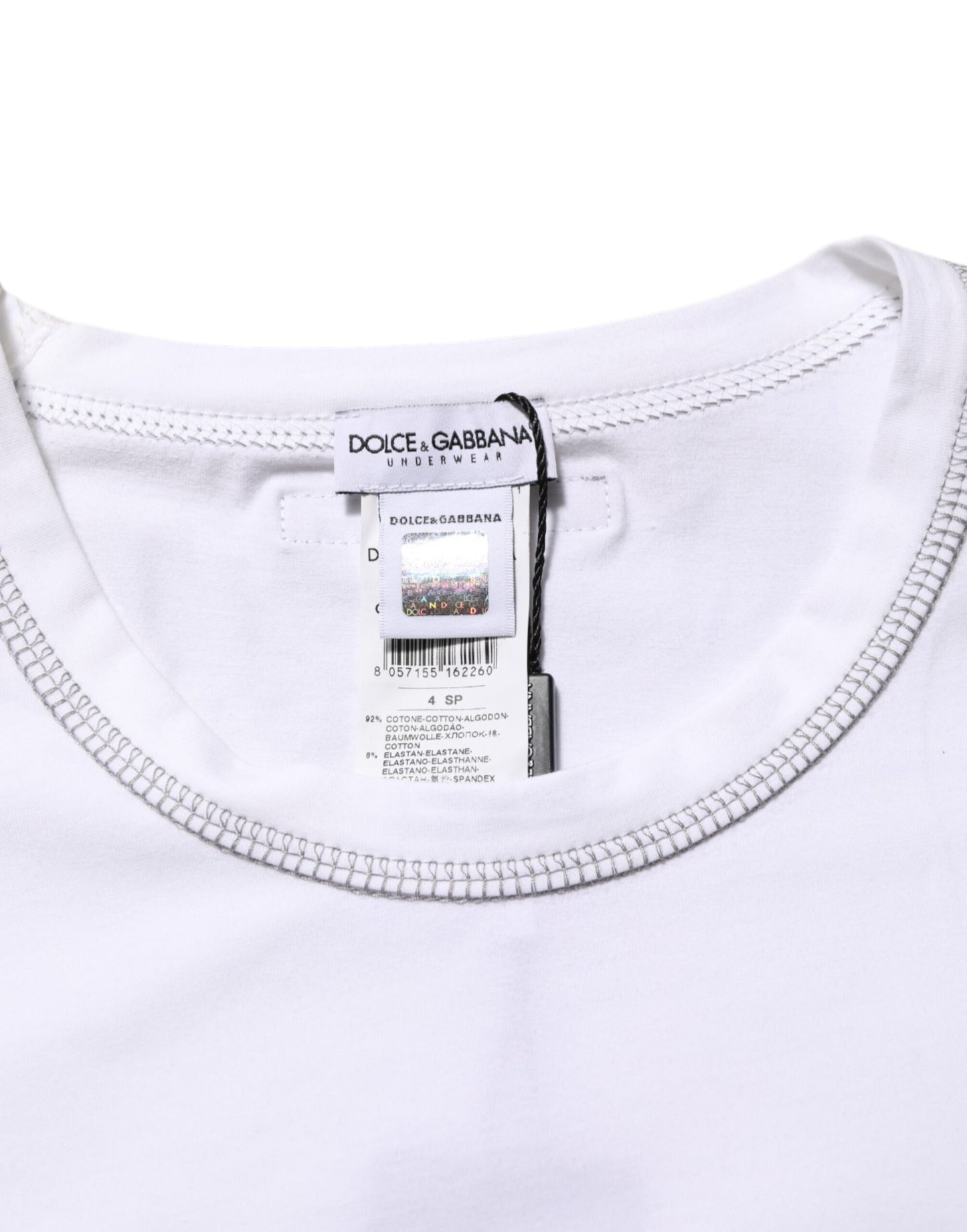 Dolce & Gabbana White Cotton Round Neck Men Underwear T-shirt