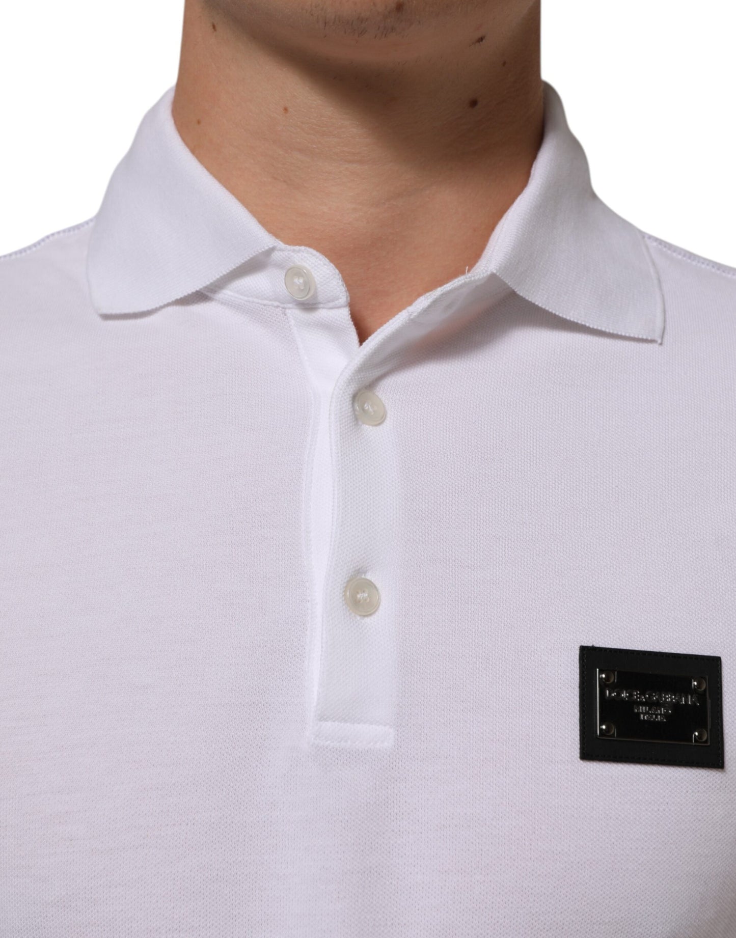 Dolce & Gabbana White Collared Short Sleeves Polo Men T-shirt