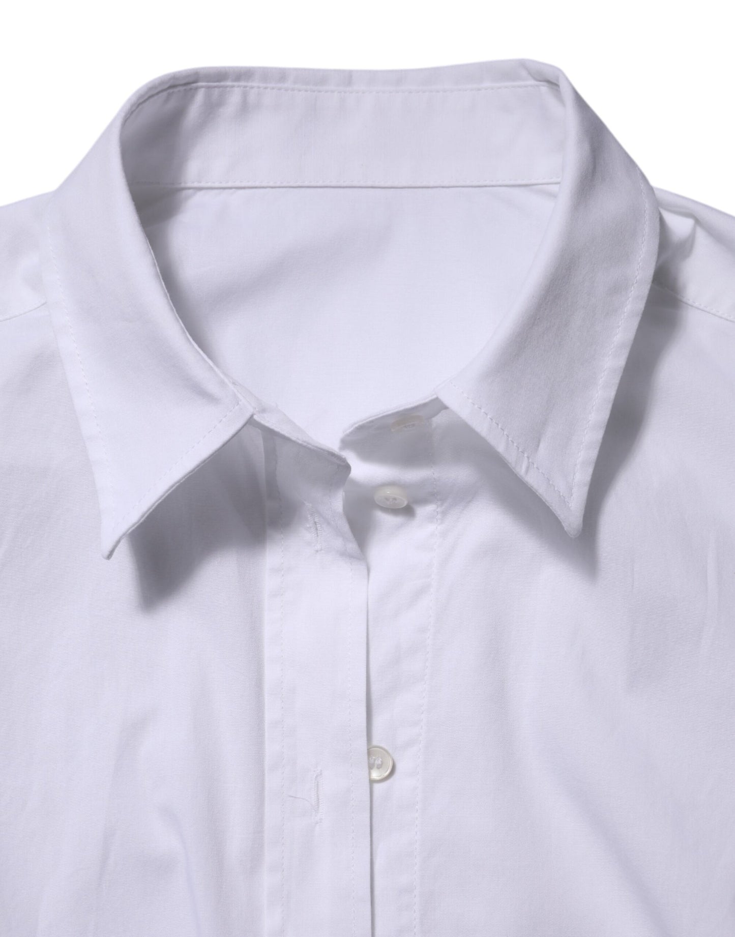 Dolce & Gabbana White Collared Long Sleeves Dress Shirt Top