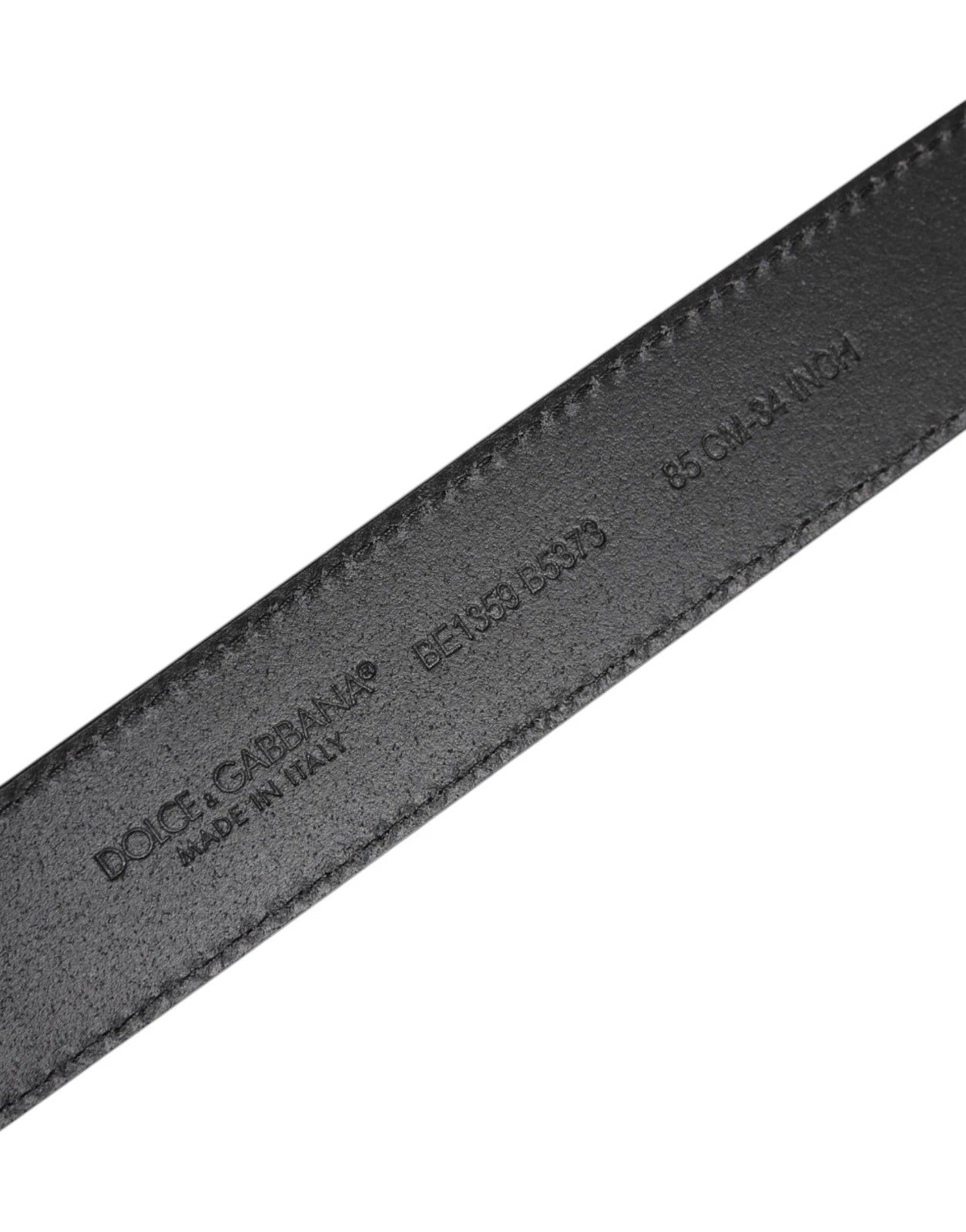 Dolce & Gabbana Black Calfskin Leather Gold Metal Buckle Belt