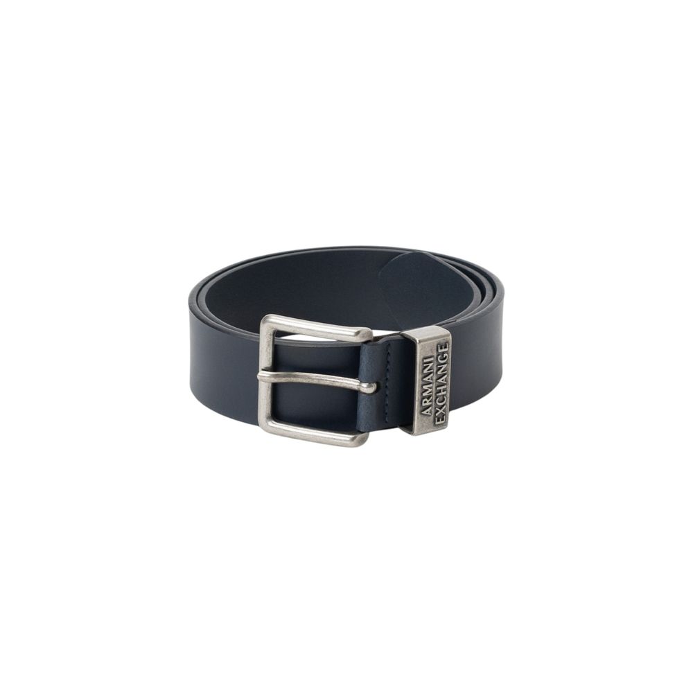 Armani Exchange Blue Leather Belt