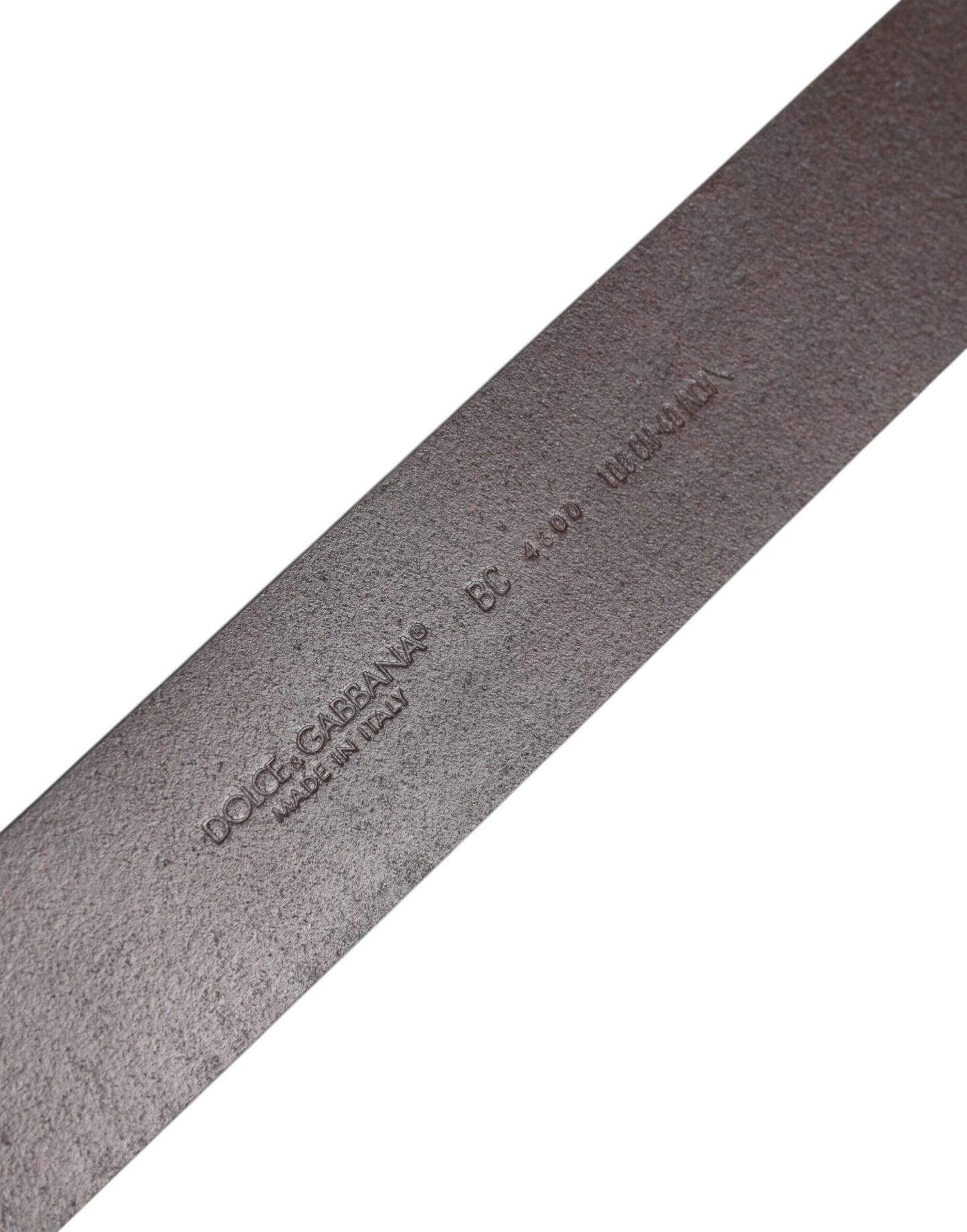 Dolce & Gabbana Brown Leather Baroque DG Gold Buckle Men Belt