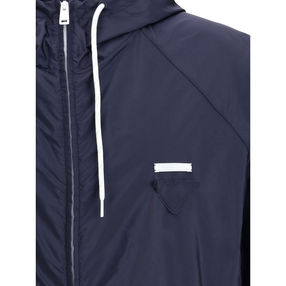 Prada Blue Recycled Polyamide Shell Jacket