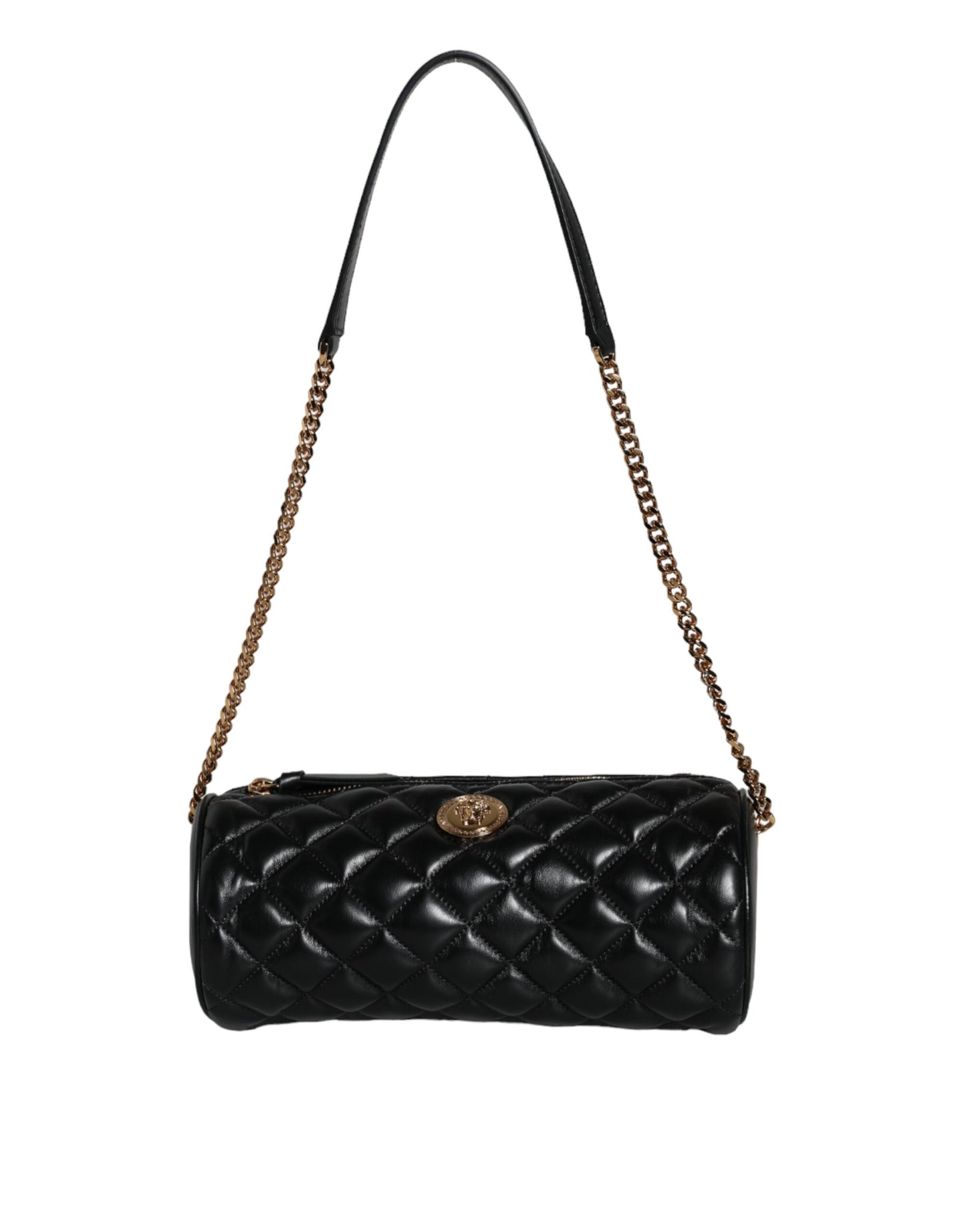 Versace Black Mini Quilted Lambskin Leather Crossbody Sling Borse Bag