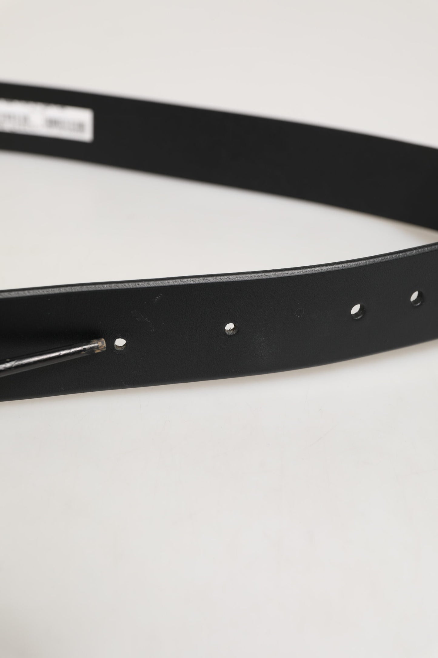 Dolce & Gabbana Black Leather Classic Metal Logo Buckle Belt