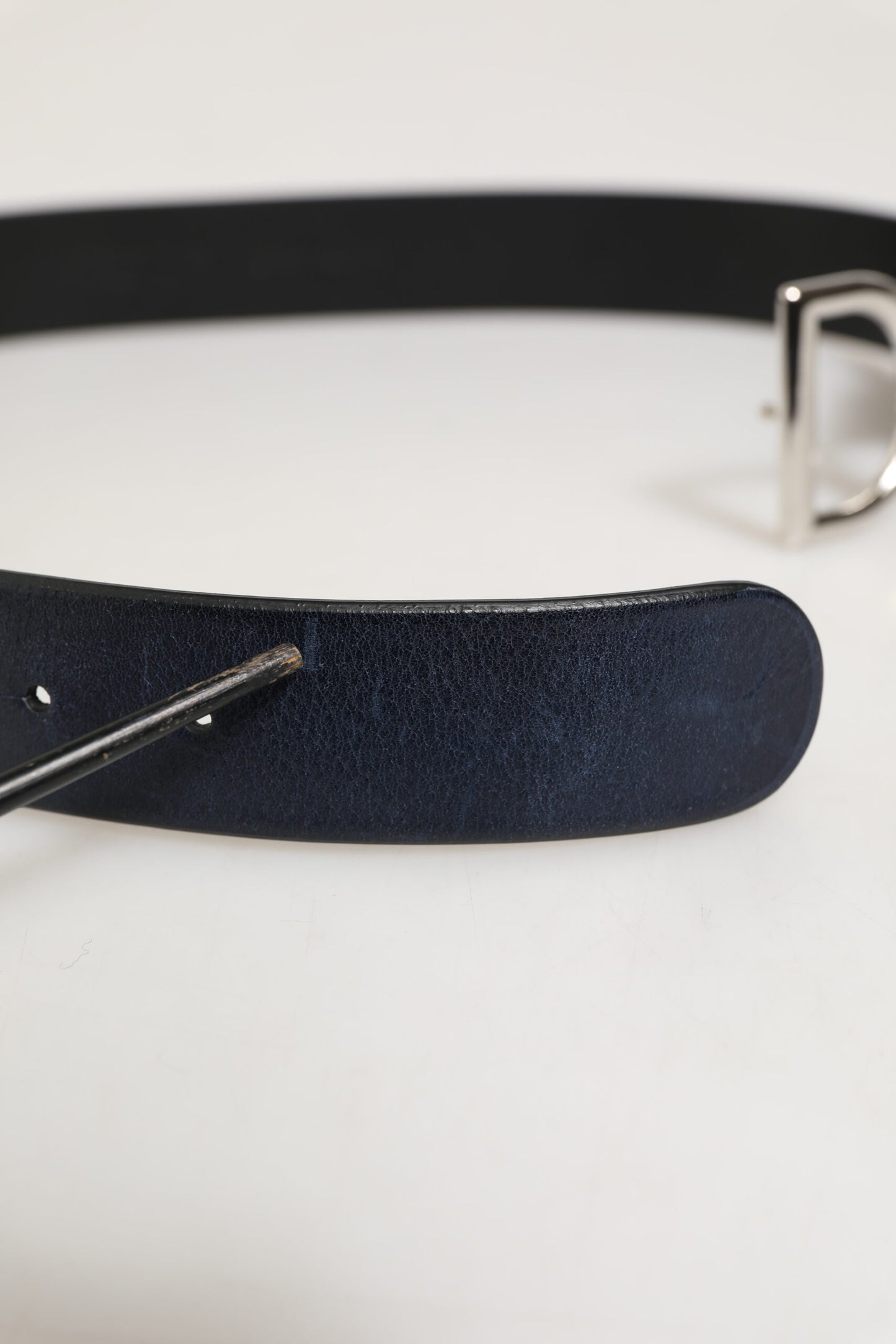 Dolce & Gabbana Black Classic Silver Metal DG Logo Buckle Belt