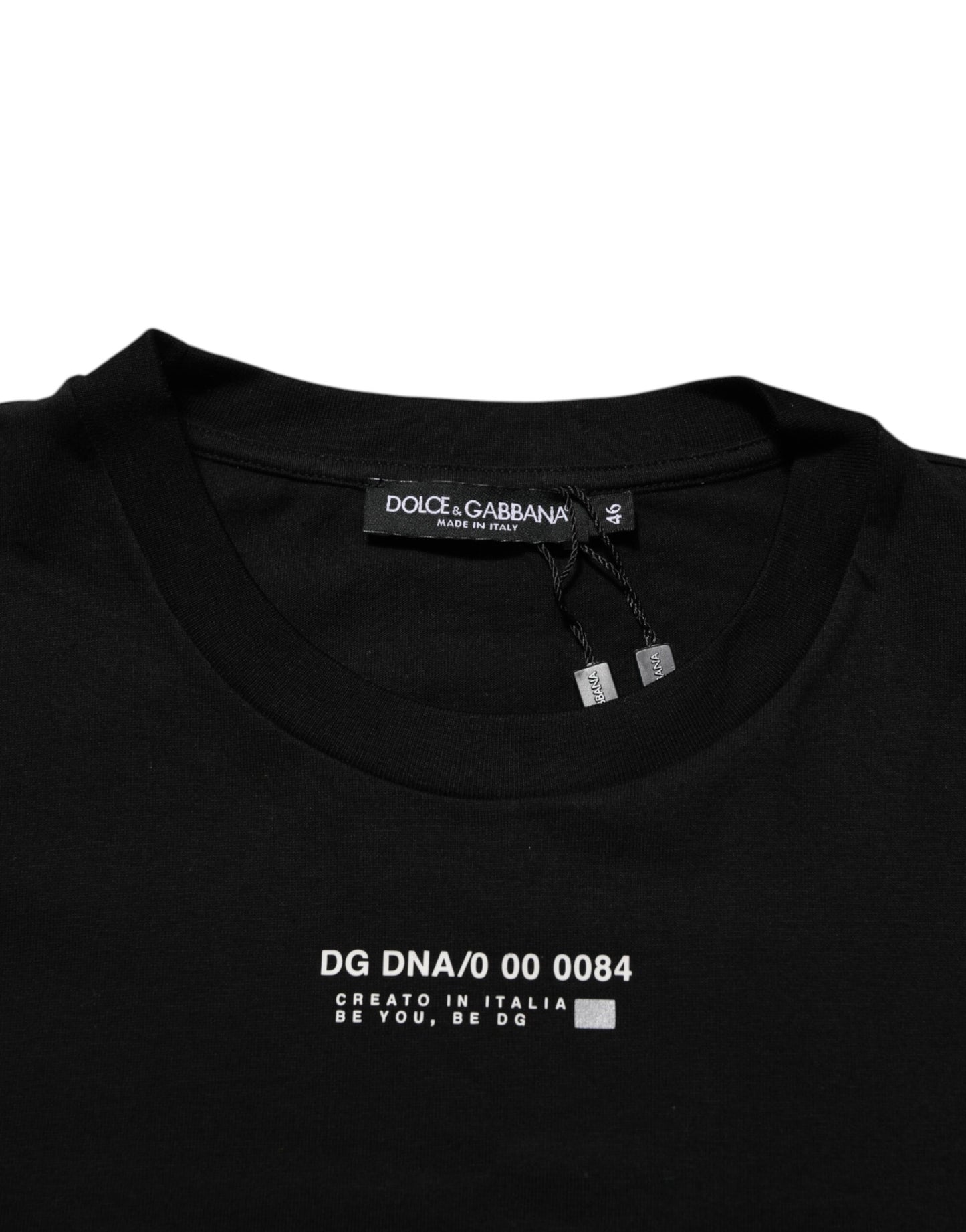 Dolce & Gabbana Black Statement Cotton Men Crew Neck T-shirt