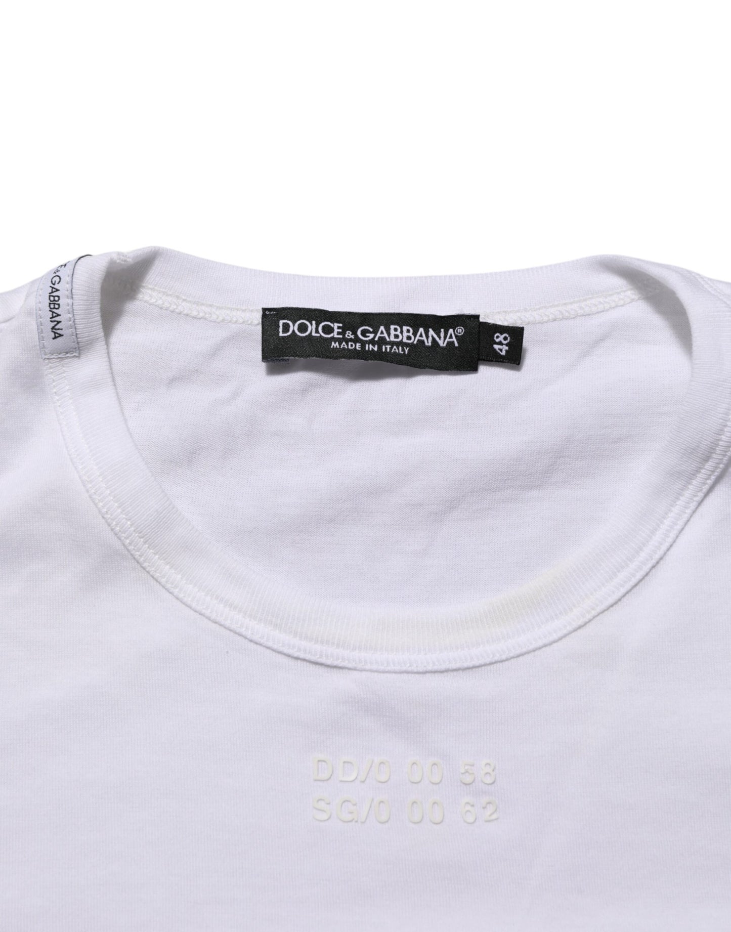 Dolce & Gabbana White Cotton Pocket Crew Neck Men Tee T-shirt