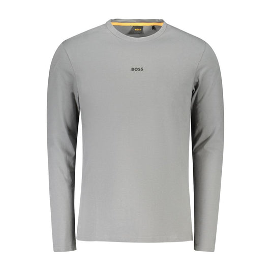 Hugo Boss Gray Cotton Men T-Shirt