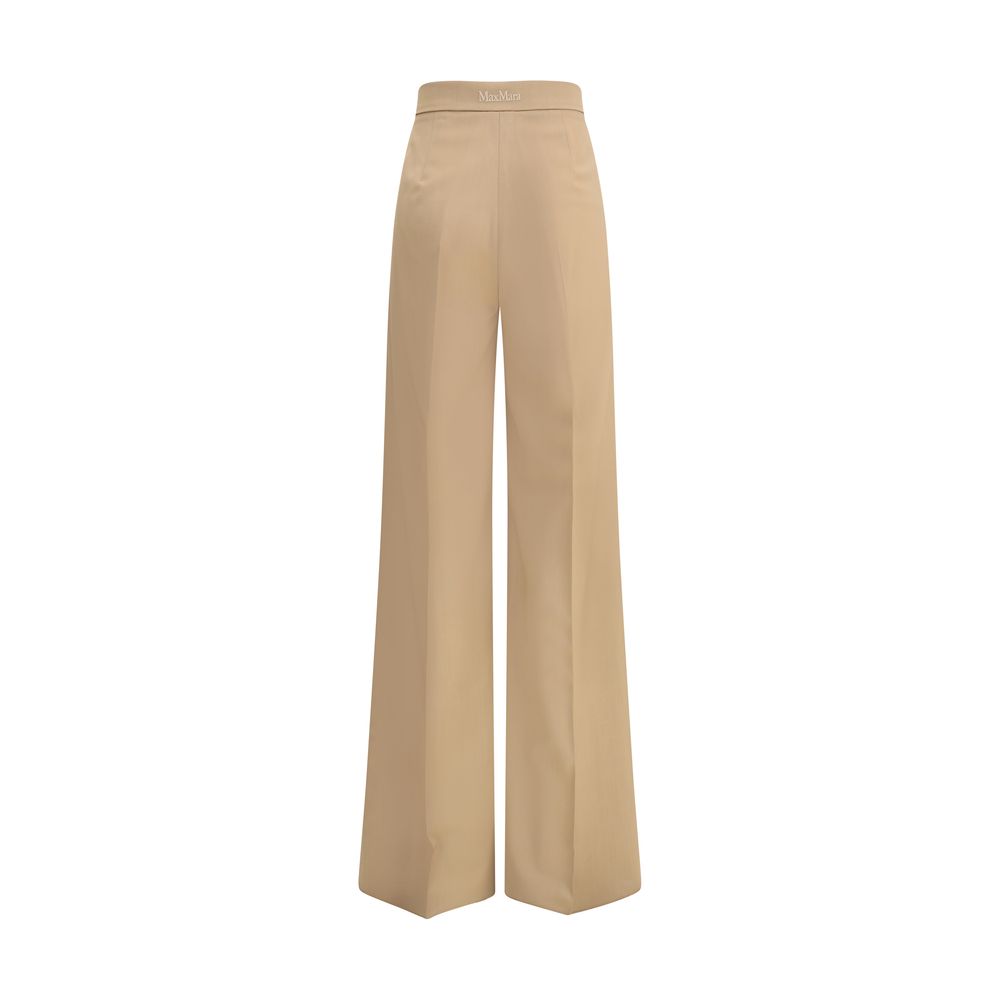 Max Mara Beige Fleece Wool Casual Pants