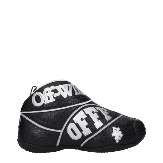 Off-White Black Leather High Top Sneakers