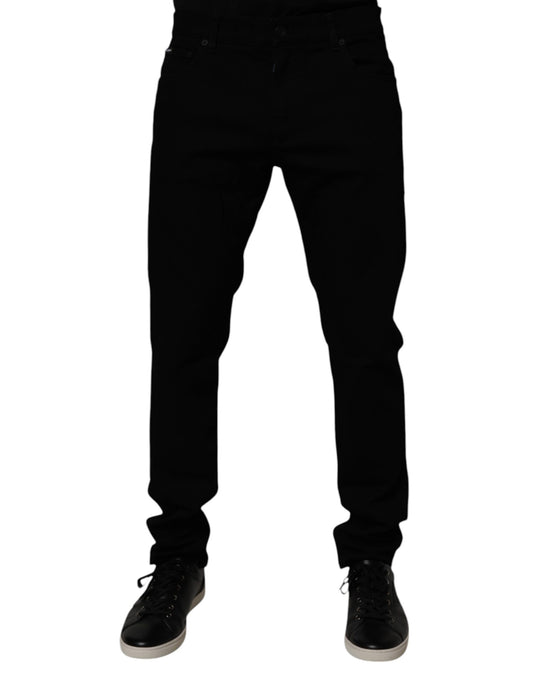 Dolce & Gabbana Black Cotton Stretch Skinny Men Denim Jeans