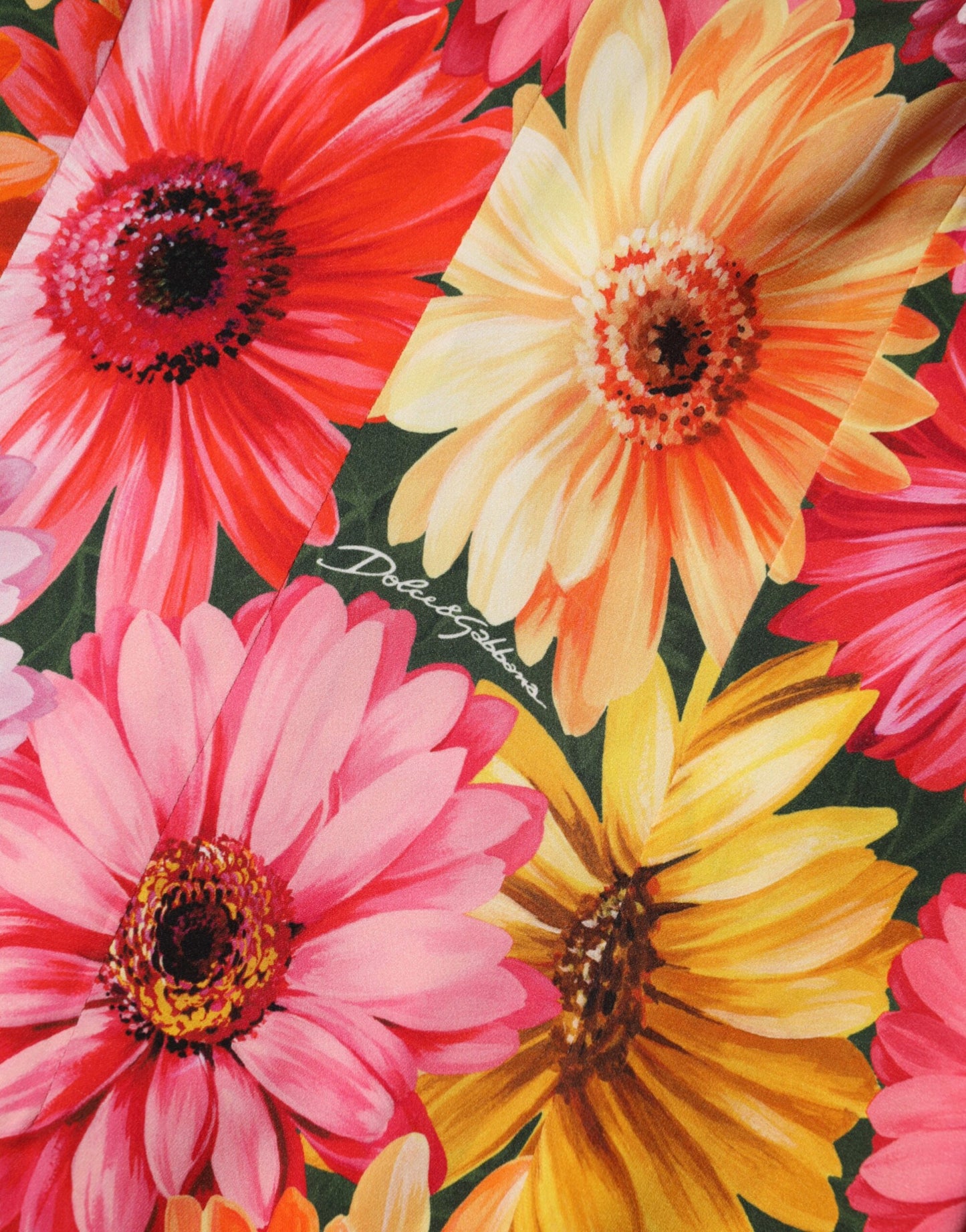 Dolce & Gabbana Multicolor Floral Print SilkSheath Midi Dress