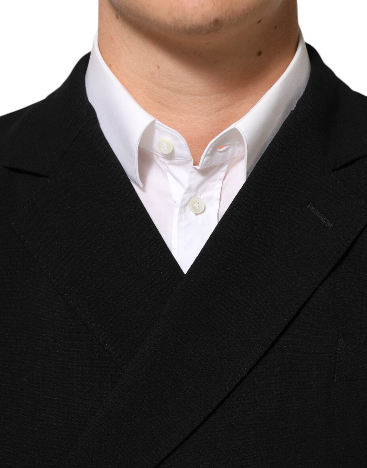 Dolce & Gabbana Black Wool Double Breasted Men Jacket Blazer