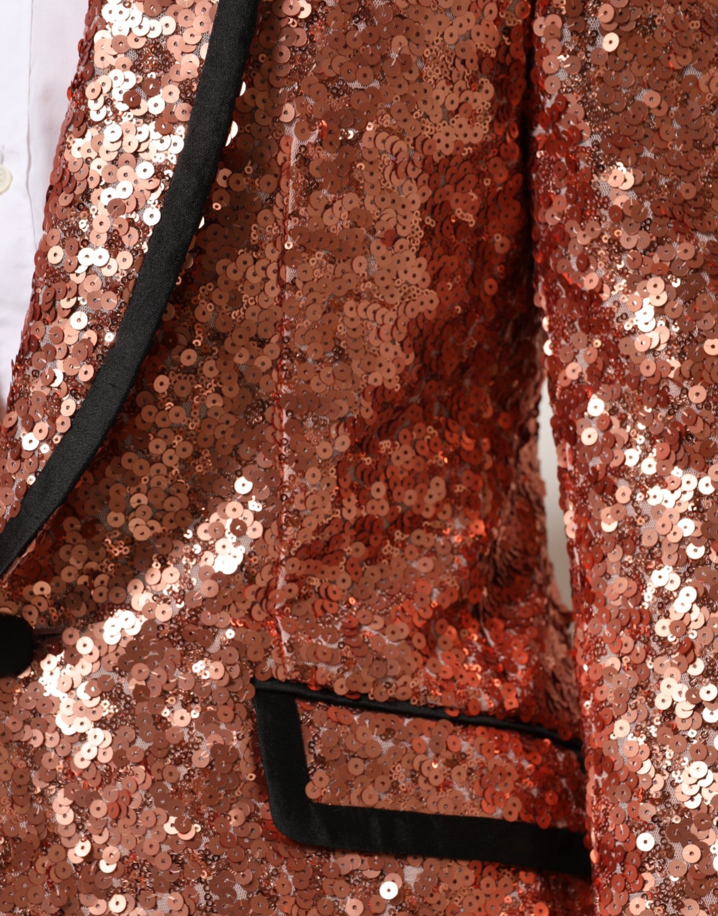 Dolce & Gabbana Pink Sequin SICILIA 1 Button Men Suit Blazer