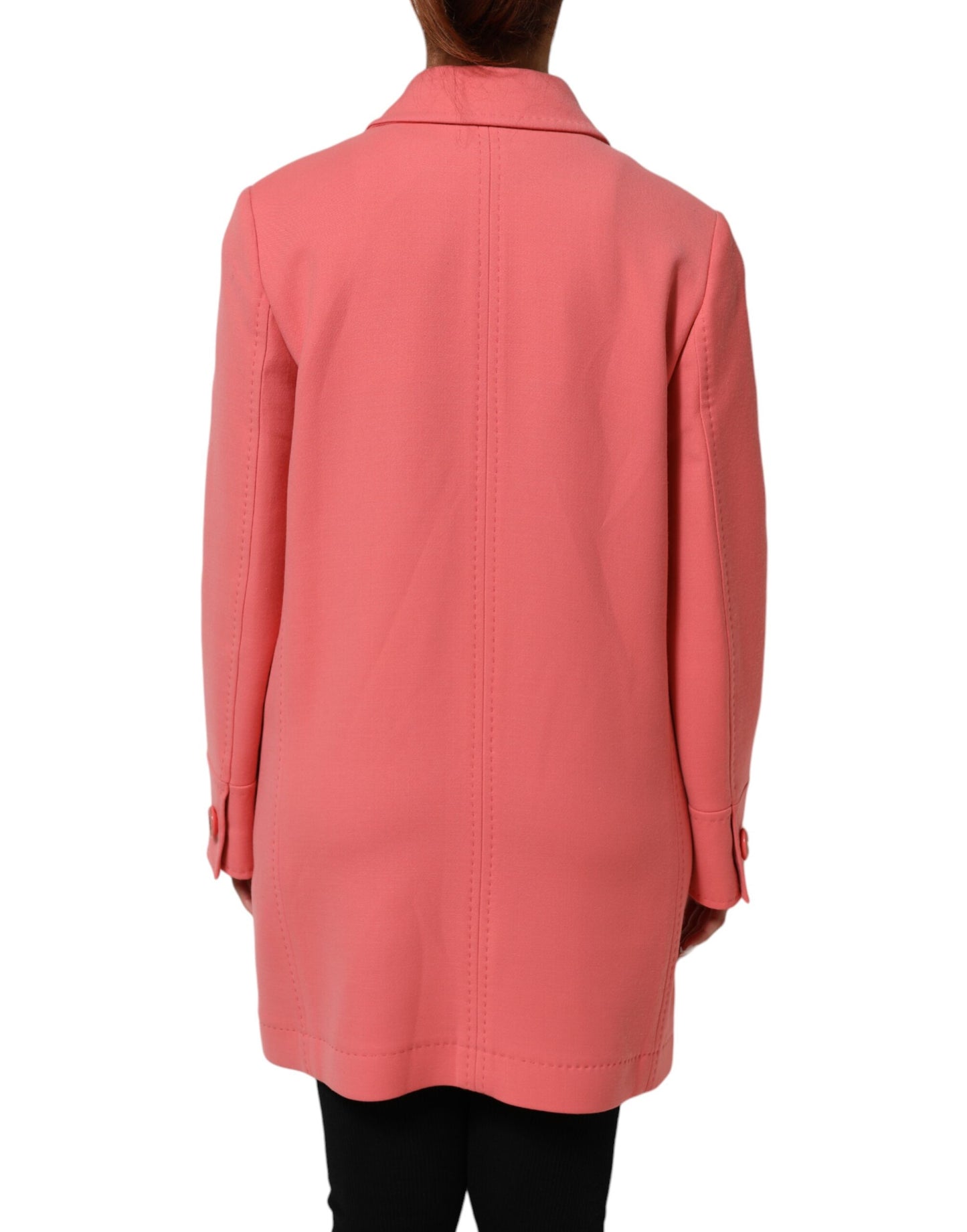 Dolce & Gabbana Pink Buttoned Down Trench Coat Jacket