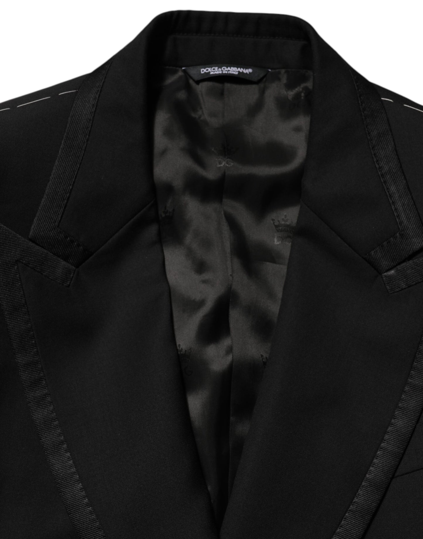 Dolce & Gabbana Black Wool 1 Button Suit Jacket Men Blazer