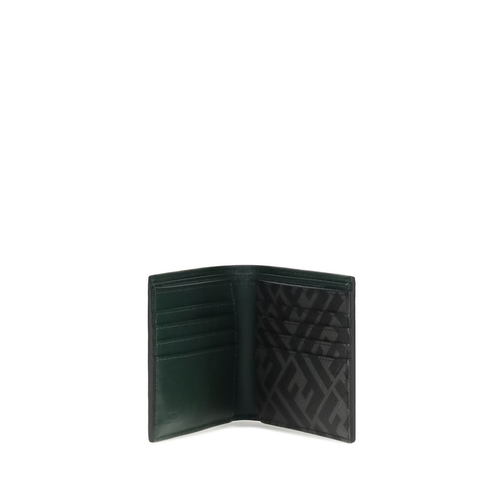 Fendi Black Calf Leather Bos Taurus Wallet