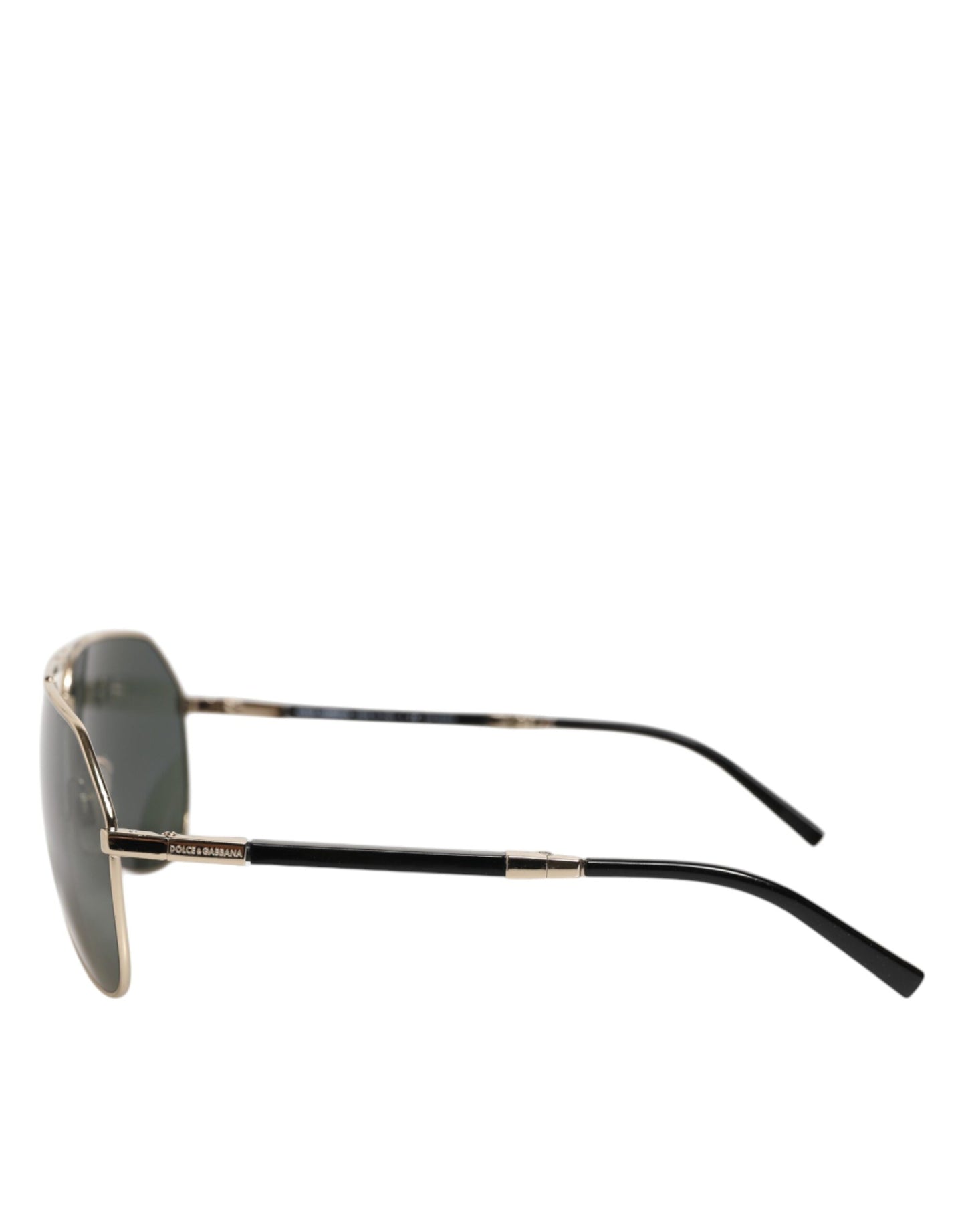 Dolce & Gabbana DG2106K Black Gold Plated Polarized MetalFrame Sunglasses