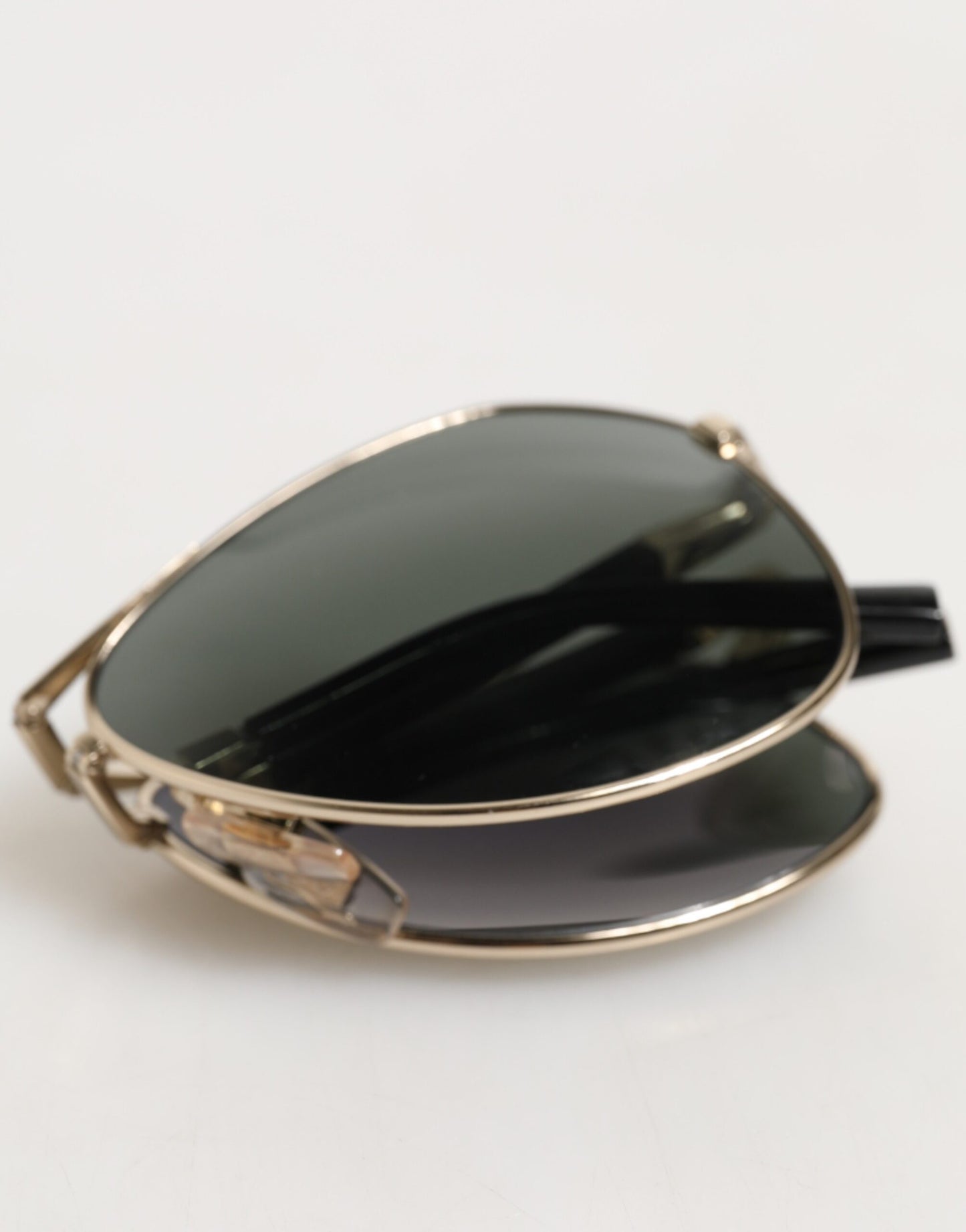 Dolce & Gabbana DG2106K Black Gold Plated Polarized MetalFrame Sunglasses