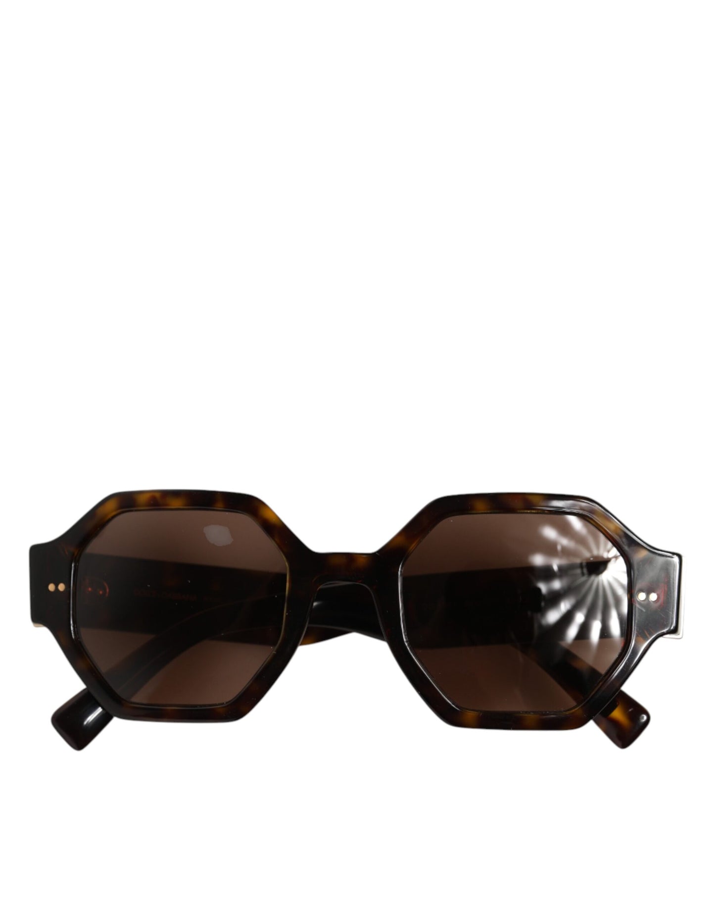 Dolce & Gabbana DG4379F Tortoiseshell Brown Acetate Geometric Shades Sunglasses
