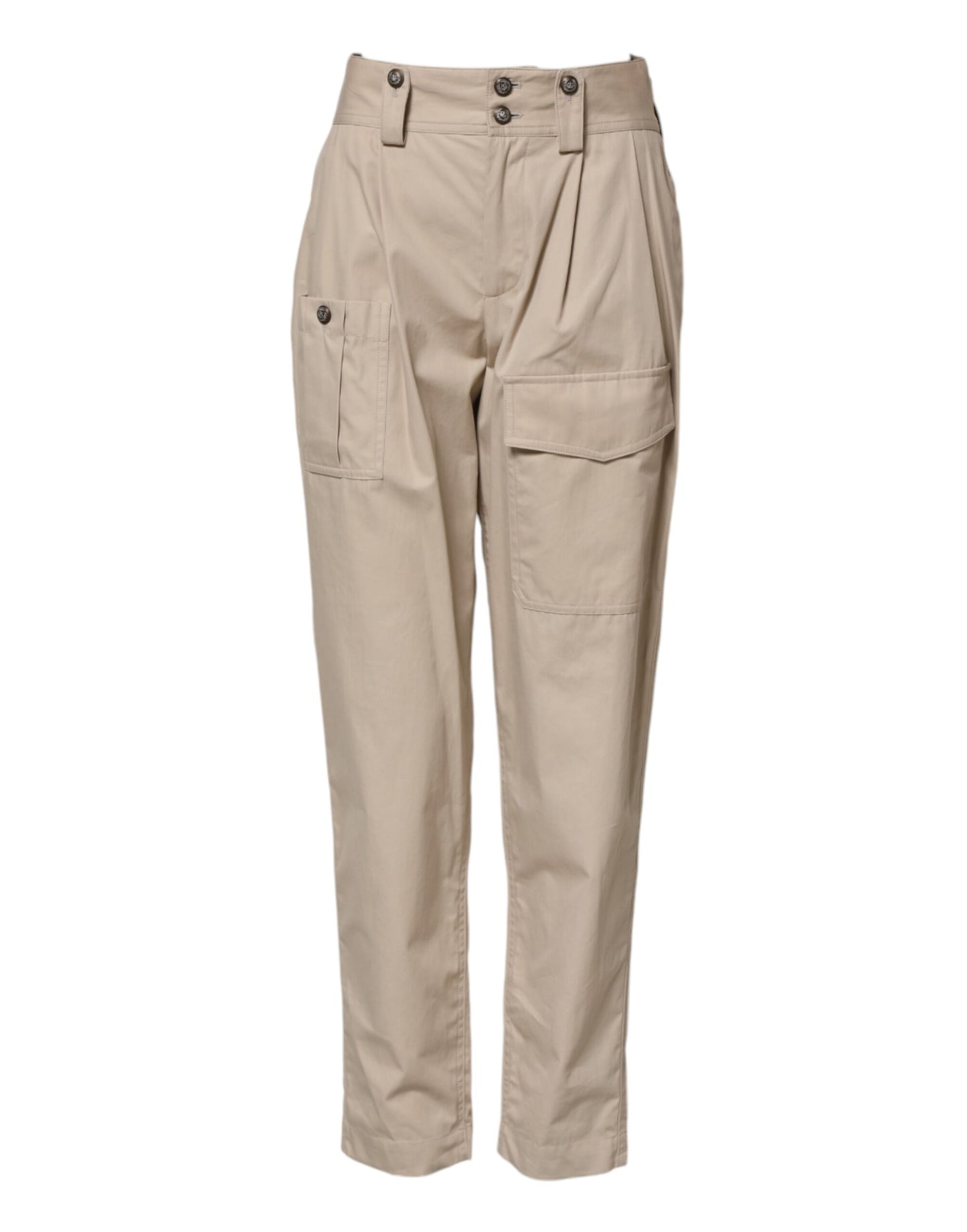 Dolce & Gabbana Beige Cotton Tapered Cargo Men Trouser Pants