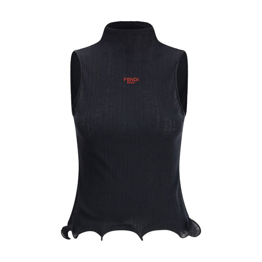 Fendi Black Wool Top