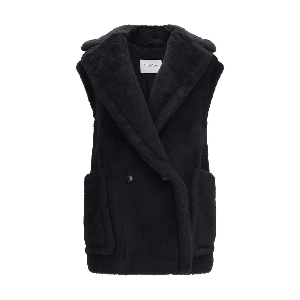 Max Mara Black Alpaca Vicugna Pacos Coat