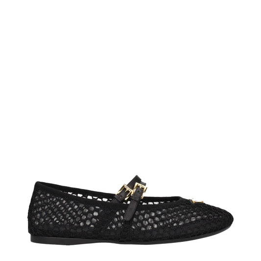 Prada Black Fabric Ballet Flats