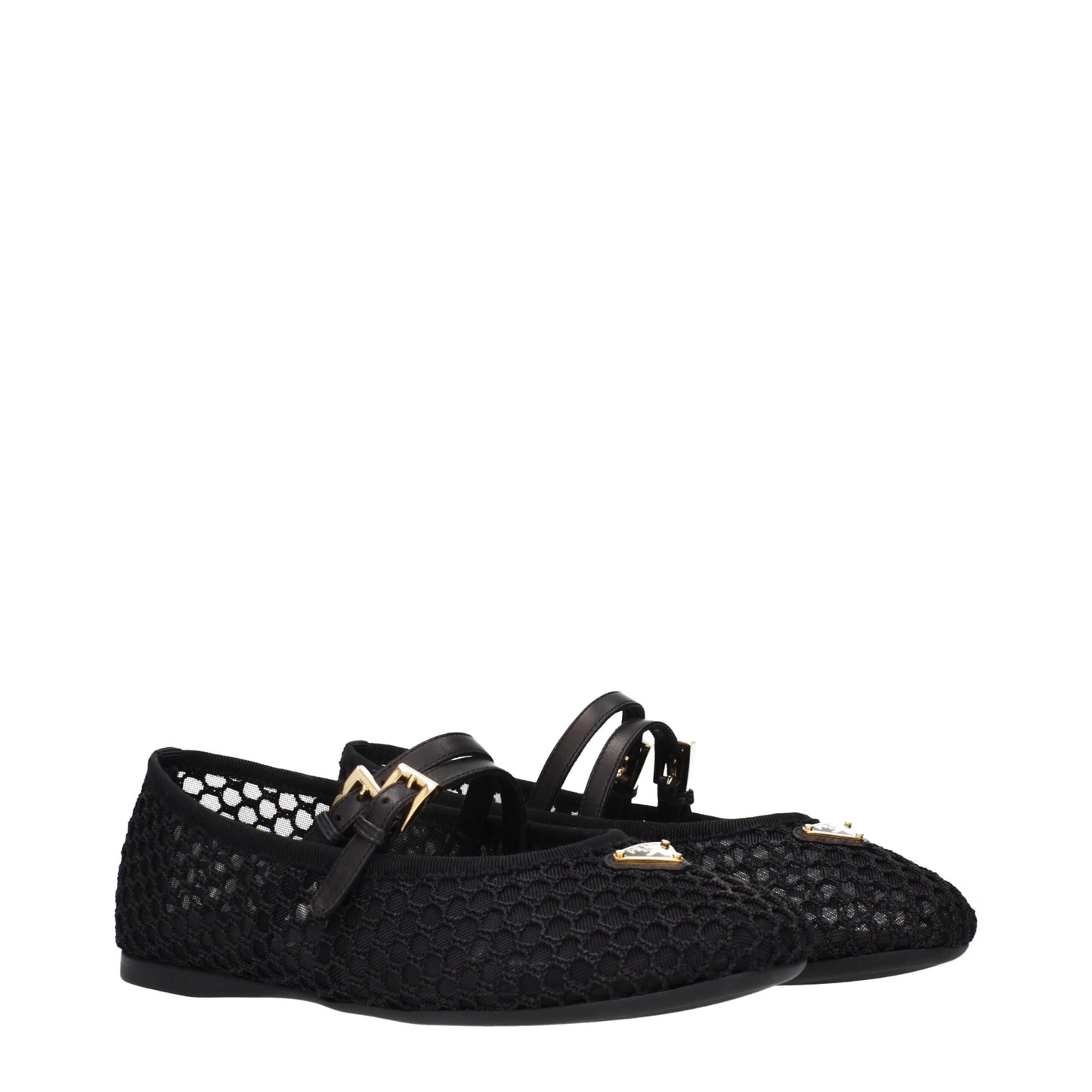 Prada Black Fabric Ballet Flats