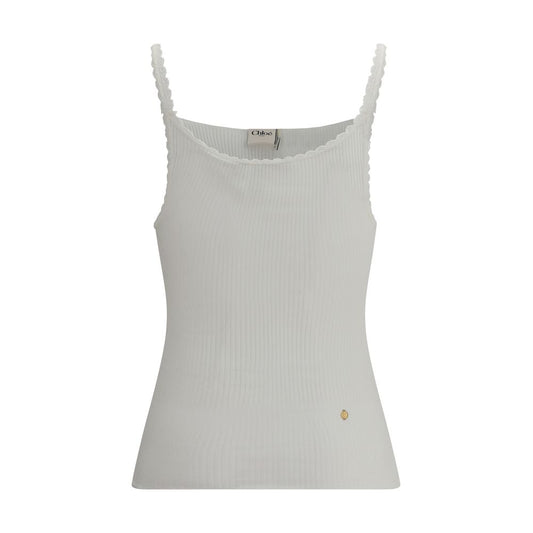 Chloé White Cotton Top