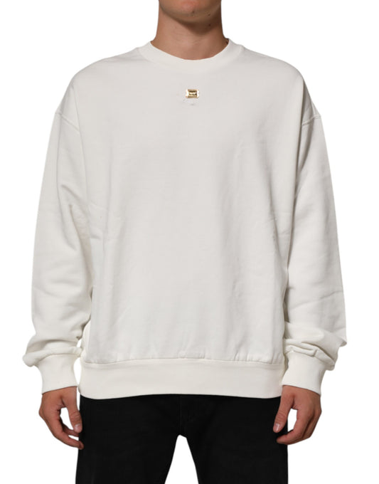 Dolce & Gabbana White DG Logo Crew Neck Sweatshirt Sweater