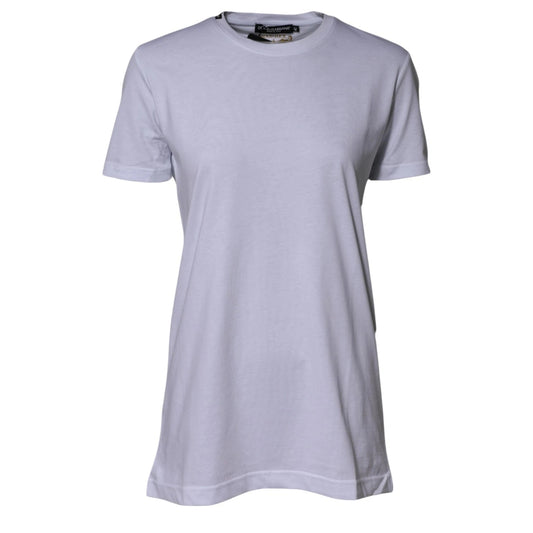 Dolce & Gabbana White Cotton Goodluck 2023 Crew Neck T-shirt